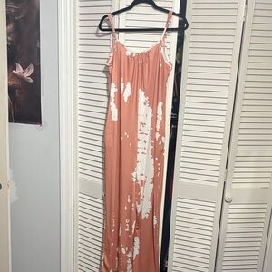 Stylish Coral and White Patterned romper jumpsuit